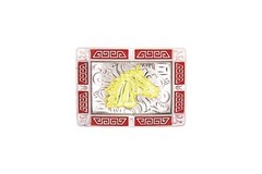 Western Buckle Gold Silver Red Horse Head Cowboy Buckle 2 » Hebilla Vaquero