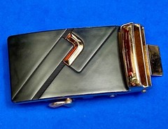 Replacement formal slide style black & copper or rose gold color belt buckle