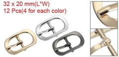 12 Pcs Black/Silver/Light Gold 0.6&Prime; Single Prong Belt Buckle Roller Pin Buckle
