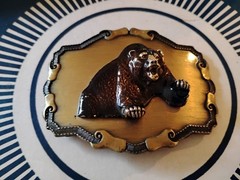 Brown Bear Growling 3D Belt Buckle Wildlife Hunting Grizzly Woods Forest Outdoor