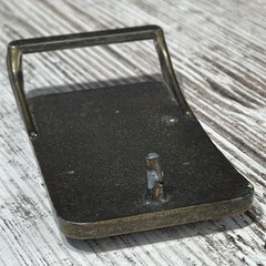 Vintage Wisconsin Belt Buckle ~ 1970’s Hand Made Wood Inlay WI State Outline “T”
