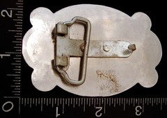 LH30146 VINTAGE ***WESTERN STYLE w/ WAGON*** SILVERTONE BELT BUCKLE