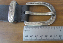 Oversized Artisan Hammered Metal Belt Buckle 2.75&Prime; L x 2.25&Prime; H