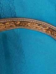 Tex Tan Full Grain Cowhide Belt Size 36 Tool Silver Buckle Polished Amber Stone