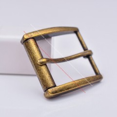 Retro Brass Plated Men Single Prong Pin Leather Belt Buckle Replacement Fit 40mm