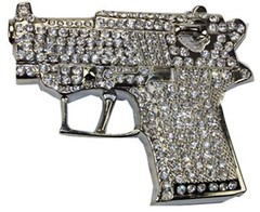 Gun Belt Buckle Silver Metal Rhinestones New Men Iced Real Cowboy Style Rodeo