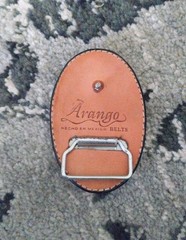 Arango Leather Mexico Black Leather Belt Buckle 3 1/2&Prime; X 2 1/2&Prime;