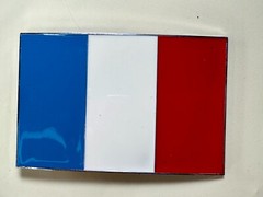 Flag of France French Country Blue White Red Enamel Patriotic Belt Buckle