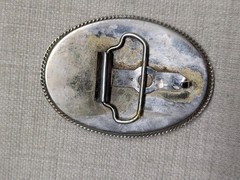 vintage DEER belt buckle INCOLAY STONE buck WESTERN cowboy NATURE hunting