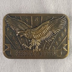 Belt Buckle Freedom Is Not Free 3D Eagle Stars Stripes Patriot 2014 Sponsor