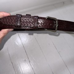 Boston 1.75” Garrison Dark Brown Leather Silver Buckle Belt Made In USA Sz 50
