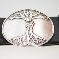 Oval Tree of Life Belt Buckle – Two Lovers as Tree of Love