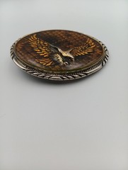 SSI Diamondback Ratter Flying Eagle Amber Resin Belt Buckle Free Ship! T1299