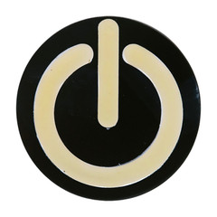 Men Women Teen Fashion Belt Buckle Emoji Retro Black Metal Power Button On Off