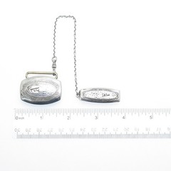 HICKOK Sterling Silver Antique Beltogram Pocket Watch Belt Buckle & Loop Chain