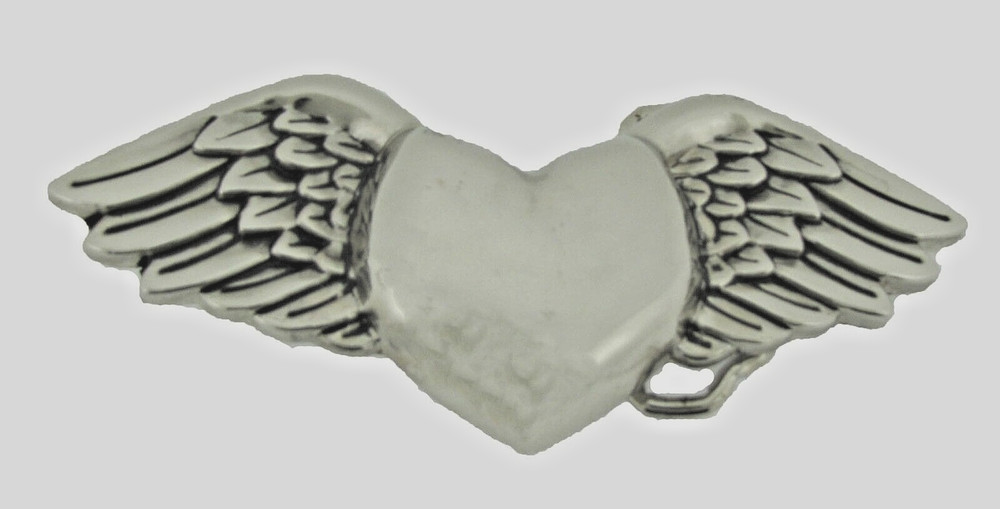 Heart Shaped Belt Buckle Wild at Heart Silver Chrome Vintage Metal Men Women New