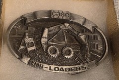 Vintage 1988 Metal Belt Buckle, Case, Uni-Loader, Skid Steer, Bobcat, Con