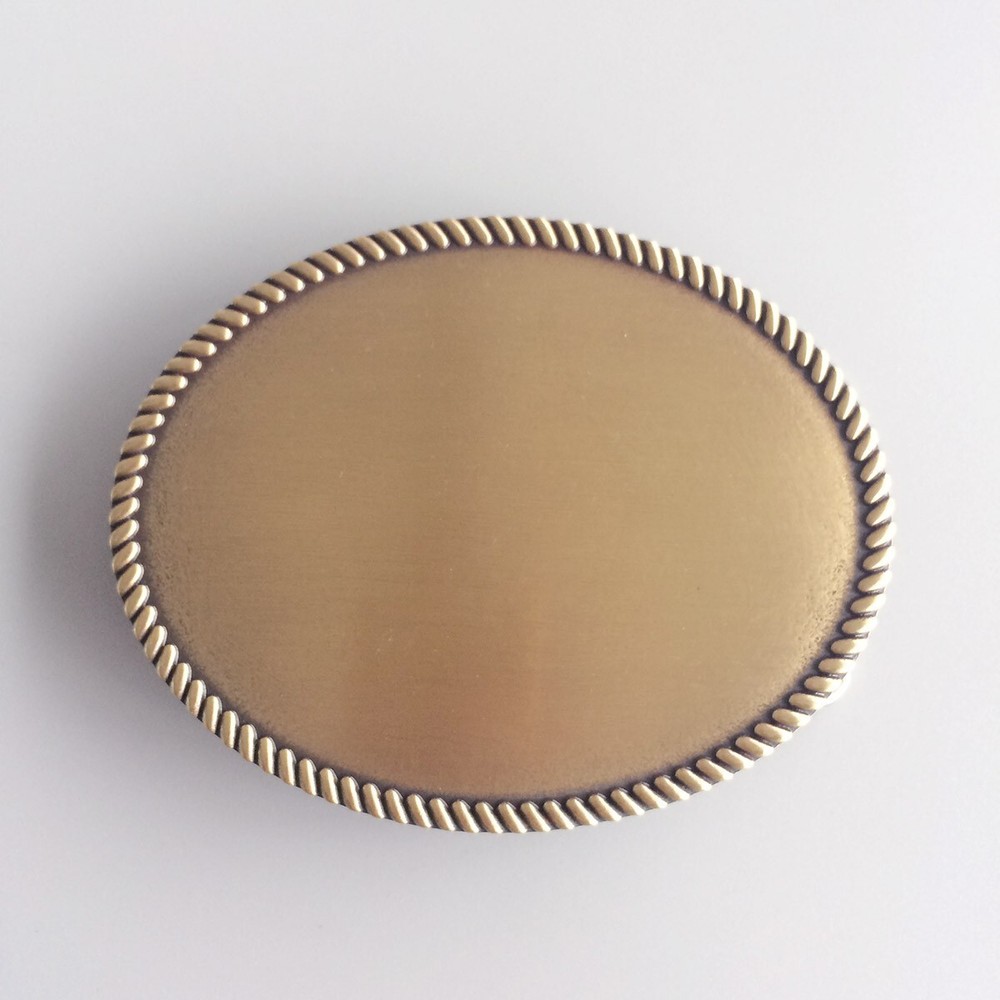 Antique Bronze Plated Western Rope Oval Blank Custom Belt Buckle also Stock US