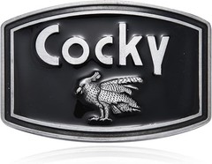 Cocky Belt Buckle Animal Rooster Belt Buckles Men Women, Rectangle Western Booth