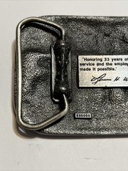 Vintage Lewis H Worrad Co. 33 Years Of Service Belt Buckle Gas Elec Telephone