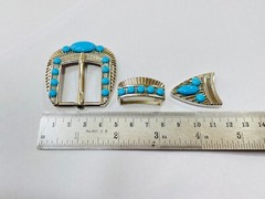 3 Pcs&rsquo;s of Set Western Buckle Set Silver Buckle 25mm Unisex Silver Buckle Belt