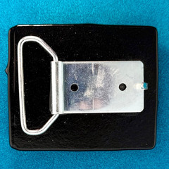 Dichroic Fused Glass Belt Buckle Handmade Black Iridescent 3” x 2.5”