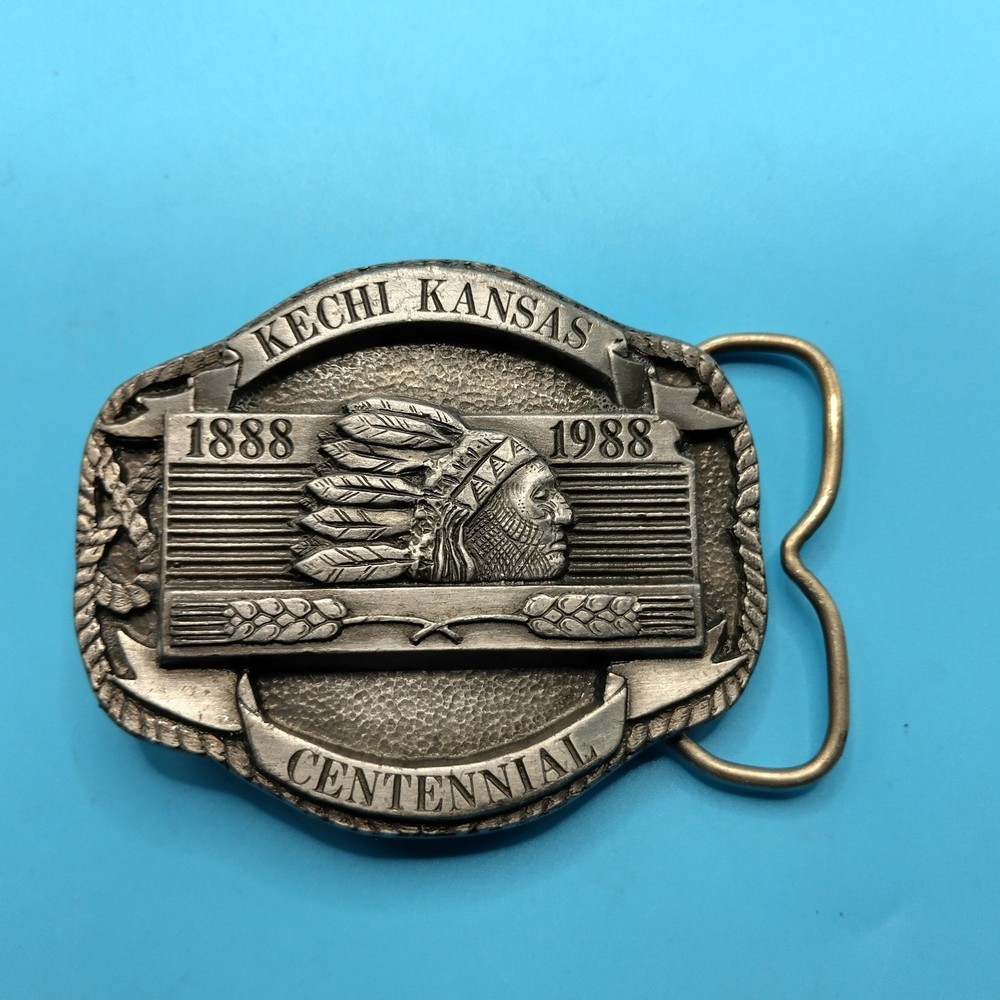 Vintage Kechi Kansas Centennial Belt Buckle 1888-1988 Limited Edition 276/1500