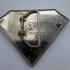 DC Comics Superman Belt Buckle s11 Shield Metal Red Silver Good
