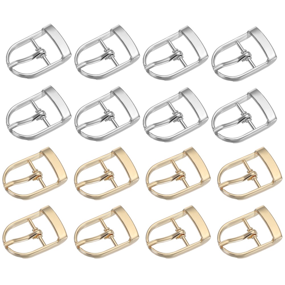 16Pcs 0.8&Prime; Single Prong Belt Buckle Metal Roller Buckle Silver/Light Gold