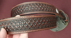 US Airforce Military Belt Buckle Nocona Hand Tooled Leather Belt Gift READ 34