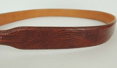 Chacon Sterling Buckle Genuine Lizard Belt Made In USA Mens 36 Marked Sterling