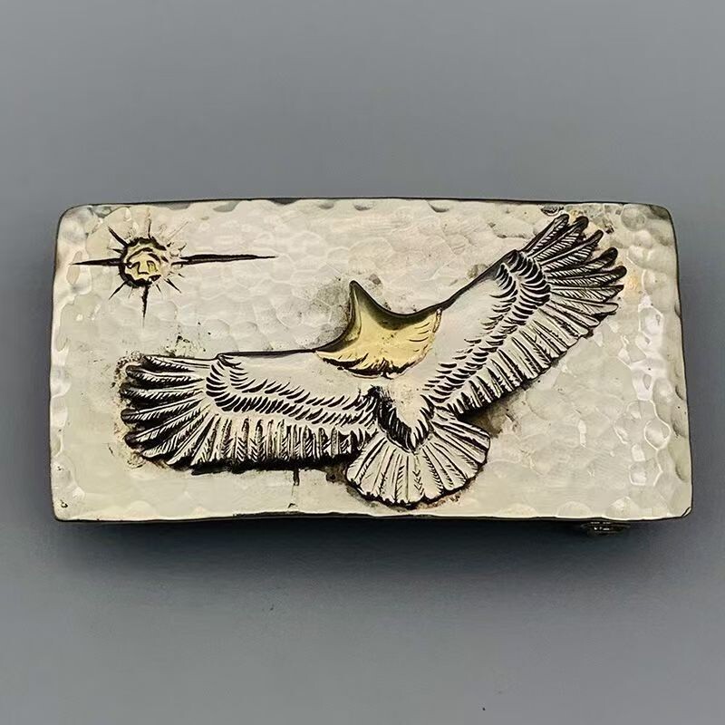 Retro Pure Copper Two tone Eagle Men&rsquo;s Belt DIY Board Buckle