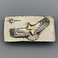 Retro Pure Copper Two tone Eagle Men&rsquo;s Belt DIY Board Buckle