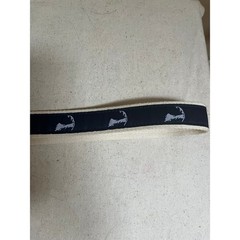Cape Cod Belt Co Navy Ribbon Belt Preppy Embroidered Cape Cod Map Brass Buckle