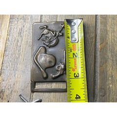 VINTAGE 3 1/2&Prime; WIDE WESTERN COWBOY HORSE HAT SIX SHOOTER METAL BELT BUCKLE