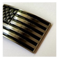 Silver and Black American Flag USA United States Belt Buckle