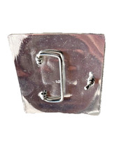 Western Mens Belt Buckle 3.25 x 3 in Southern Cross Cowboy Black Silver 1.5