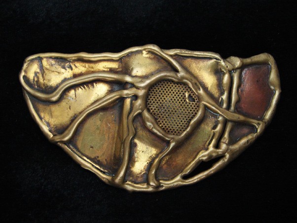 QK11152 *NOS* REALLY COOL **ABSTRACT ARTWORK** SOLID BRASS BELT BUCKLE