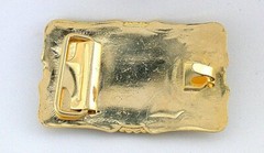 Gold Color Black 40×30 Oval Lapis Cab Cabochon Gem Southwest Belt Buckle EPBB194