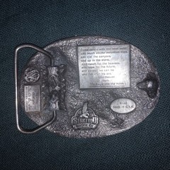 Vintage 1988 Siskiyou P40 Flying Eagle and Sun Pewter Belt Buckle EUC