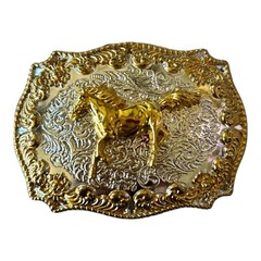 Vintage Style Western Belt Buckle – Running Horse Design – New Open Box