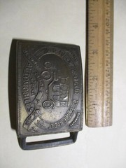 Vintage Solid Brass Belt Buckle- Henry Ford Detroit Model T Record Year EUC