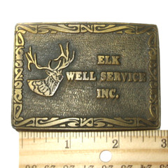 ELK WELL SERVICE INC. Hit Line USA Vintage Belt Buckle