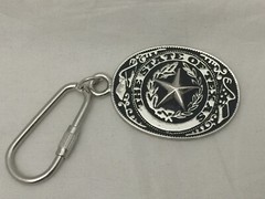 3 piece set Texas Seal Set: Belt Buckle, Bolo and Key Ring (Silver)