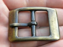 Bridle Center Bar Buckle for 1 inch or 25 mm wide leather antique bronze finish