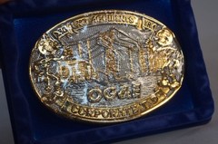 Rare Reddy Kilowatt OG&E New/ Old Stock Brass Belt Buckle 30 years