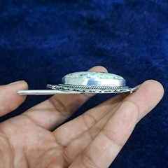 Natural K2 Jasper Silver Plated Belt Buckle Handmade Gemstone Western Boho