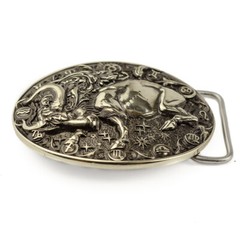 Taurus german silver belt buckle, Taurus Bull Horoscope Astrological Zodiac Sign