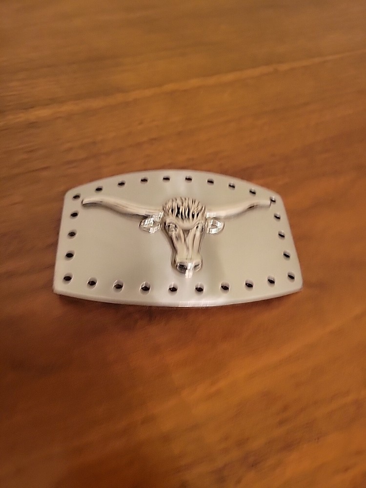 Vintage Longhorn Steer Belt Buckle Rancher Cowboy Western Made In Italy A137