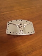 Vintage Longhorn Steer Belt Buckle Rancher Cowboy Western Made In Italy A137